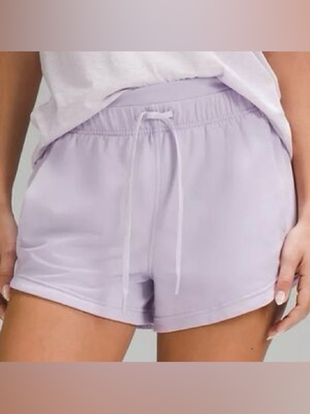 Lululemon Inner Glow High-Rise Shorts 3” in lilac - Size 14